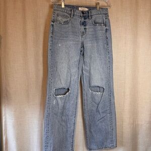 Hidden Los Angeles Blue Jeans Straight Leg Women’s Size 25 Distressed
